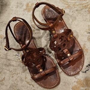 Tory Burch Brown Leather Sandals